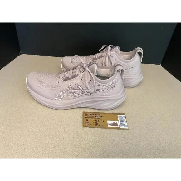 New! Womens Asics Gel-Nimbus 26 Watershed Rose/ White Running Shoes. Size 9.