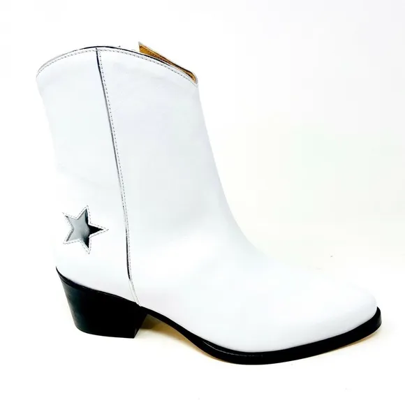 NEW Women’s Thursday Everyday Boot Co Country Star White Leather Boots