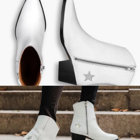 NEW Women’s Thursday Everyday Boot Co Country Star White Leather Boots