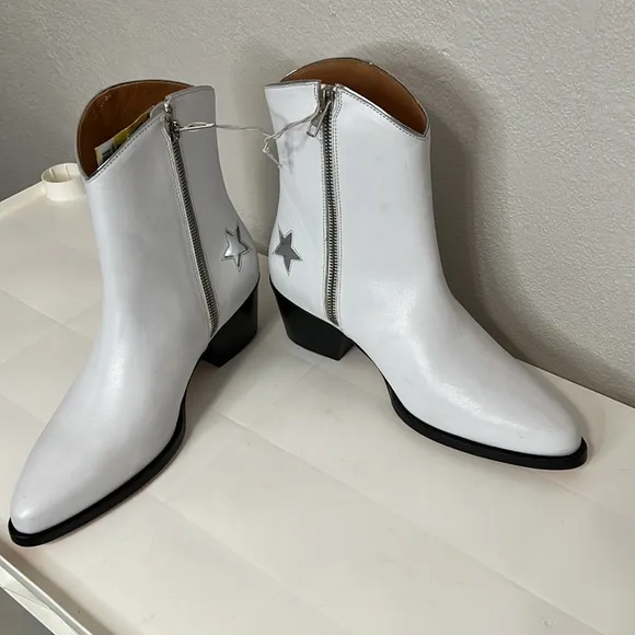 NEW Women’s Thursday Everyday Boot Co Country Star White Leather Boots
