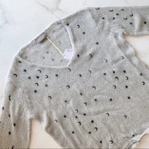 New Wooden ships Celestial gray V-neck sweater
