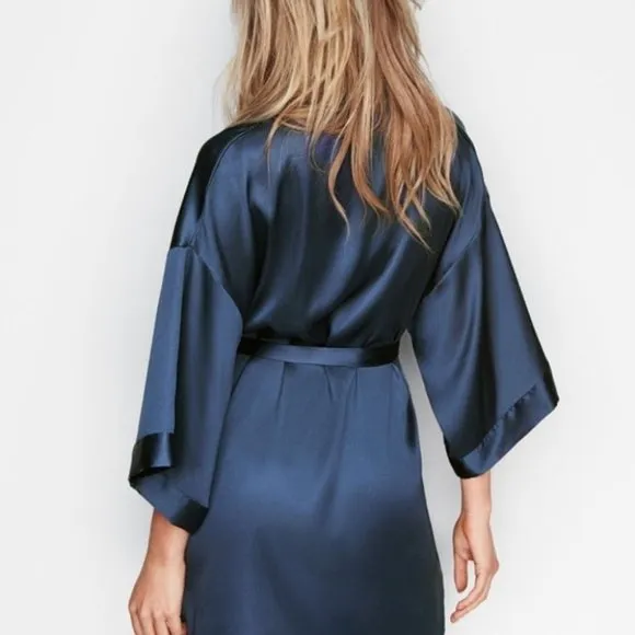 New XS/S VERY SEXY Silky Satin Robe Kimono SHORT