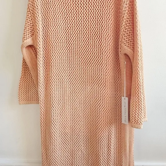 New Young Fabulous &amp; Broke Santorini Crochet Slip Maxi Dress/Swim Cover-Up NWT
