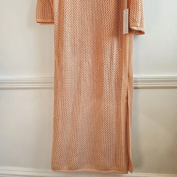 New Young Fabulous &amp; Broke Santorini Crochet Slip Maxi Dress/Swim Cover-Up NWT