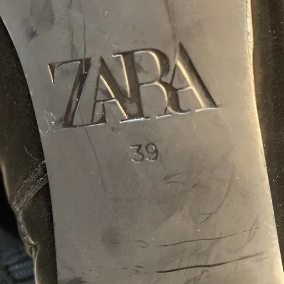 New Zara Black Kitten Heel Stretch Booties, Size 8