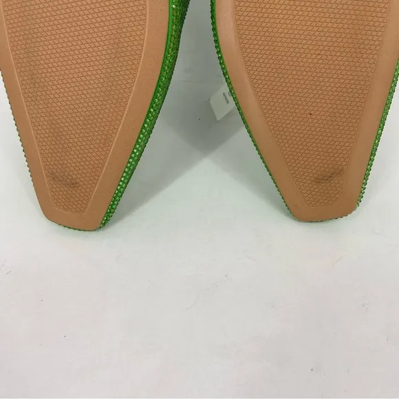New Zara Kelly Green All Over Crystal Rhinestones Slingback Heels Size 41
