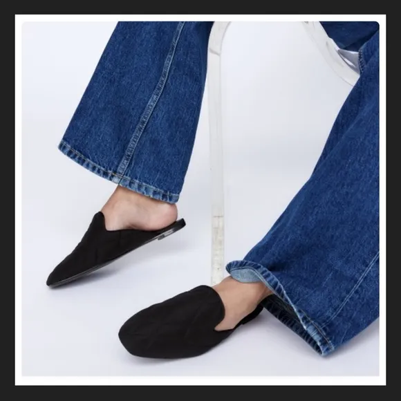 NEW Zara Quilted Flat Mules