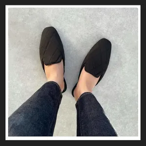 NEW Zara Quilted Flat Mules