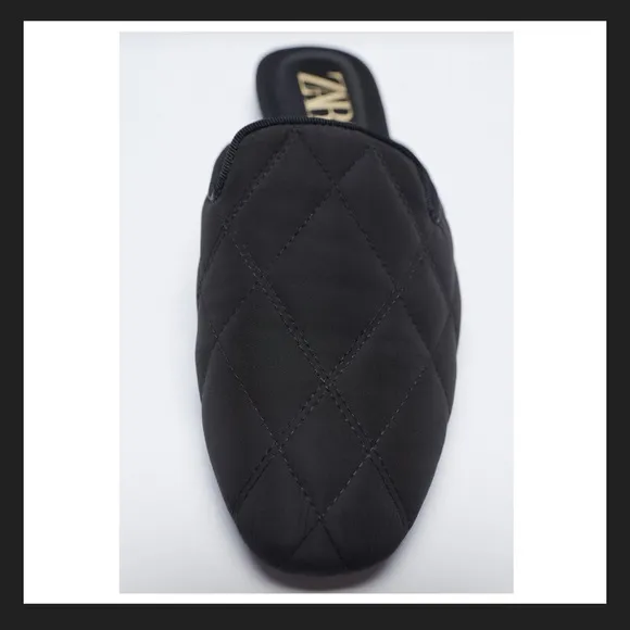 NEW Zara Quilted Flat Mules