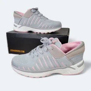 NEW Zeba Shoes Rose Gray Women's Hands Free Sneakers Size 8.5 Extra Wide