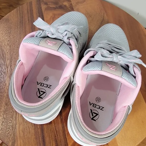 NEW Zeba Shoes Rose Gray Women's Hands Free Sneakers Size 8.5 Extra Wide