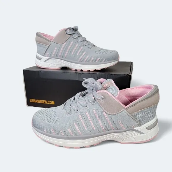 NEW Zeba Shoes Rose Gray Women's Hands Free Sneakers Size 8.5 Extra Wide