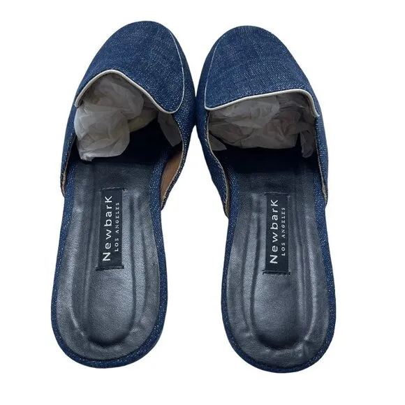 Newbark Slip On Mules Denim Blue Size 8.5