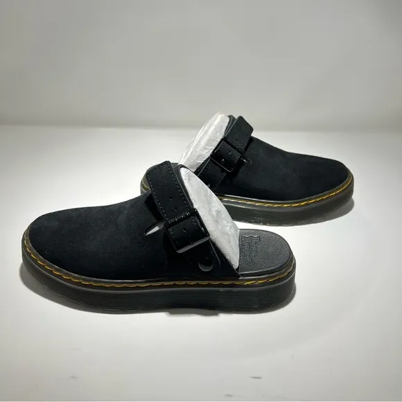 [NEW/BNIB] Dr Martens Black Carlson Suede Leather Slingback Slip On Mules US W8