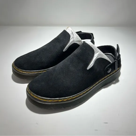 [NEW/BNIB] Dr Martens Black Carlson Suede Leather Slingback Slip On Mules US W8