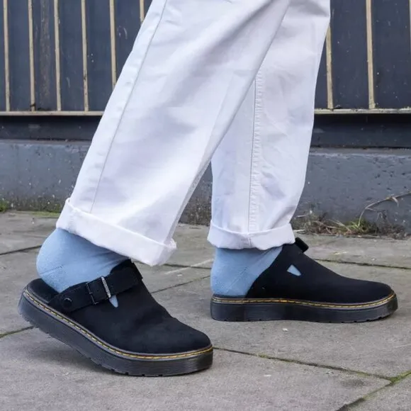 [NEW/BNIB] Dr Martens Black Carlson Suede Leather Slingback Slip On Mules US W8
