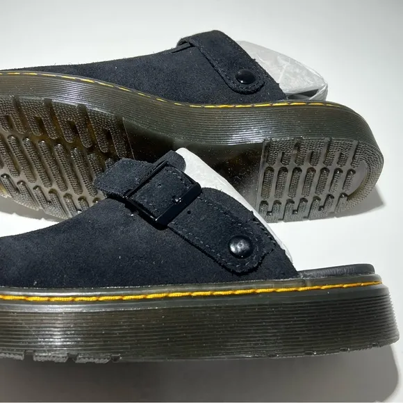 [NEW/BNIB] Dr Martens Black Carlson Suede Leather Slingback Slip On Mules US W8