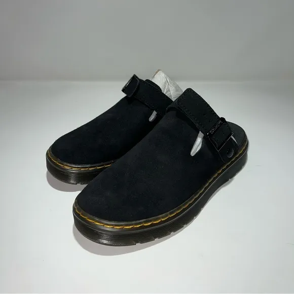 [NEW/BNIB] Dr Martens Black Carlson Suede Leather Slingback Slip On Mules US W8