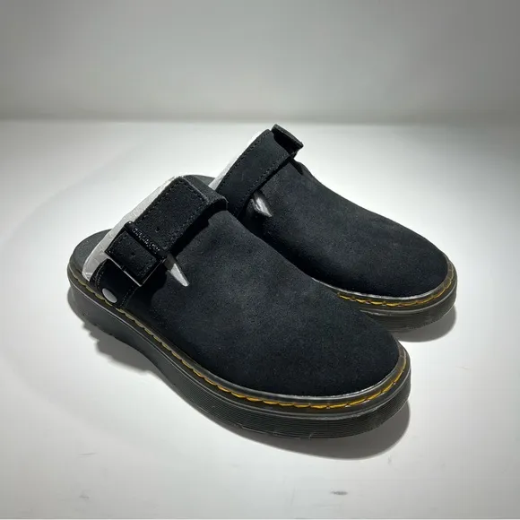 [NEW/BNIB] Dr Martens Black Carlson Suede Leather Slingback Slip On Mules US W8
