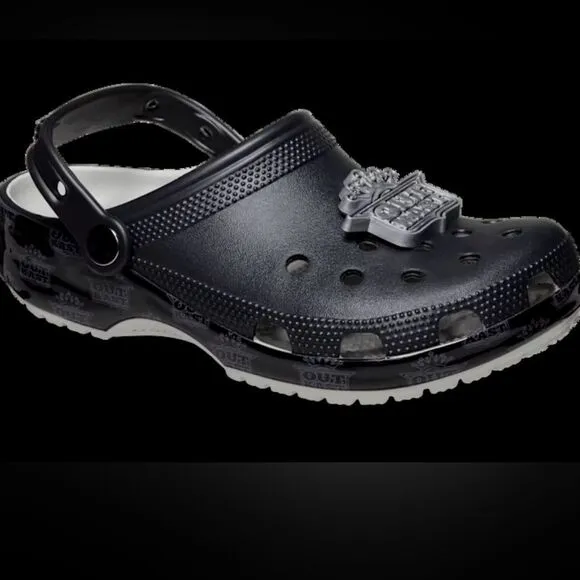NEW NWT Crocs x‎ Outkast Classic Clog Clogs Black &amp; Silver Size Womens 10 Mens 8