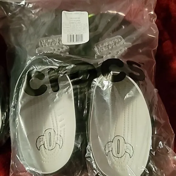 NEW NWT Crocs x‎ Outkast Classic Clog Clogs Black &amp; Silver Size Womens 10 Mens 8