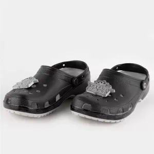 NEW NWT Crocs x‎ Outkast Classic Clog Clogs Black &amp; Silver Size Womens 10 Mens 8