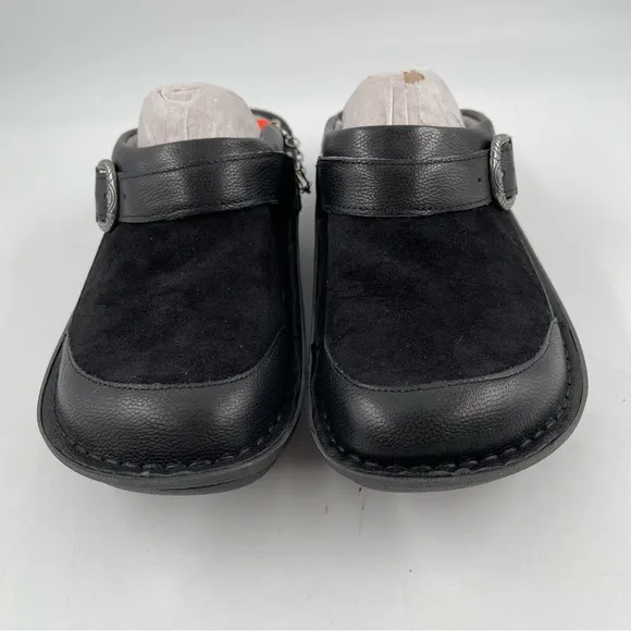 NIB! Alegriaia Women’s Seville Black Leather Flex Clogs Mules Shoes - Size 7-7.5