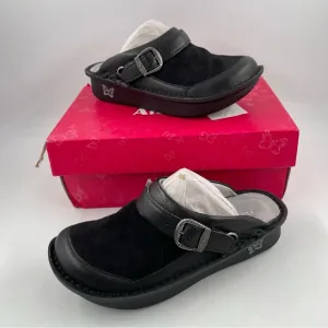 NIB! Alegriaia Women’s Seville Black Leather Flex Clogs Mules Shoes - Size 7-7.5