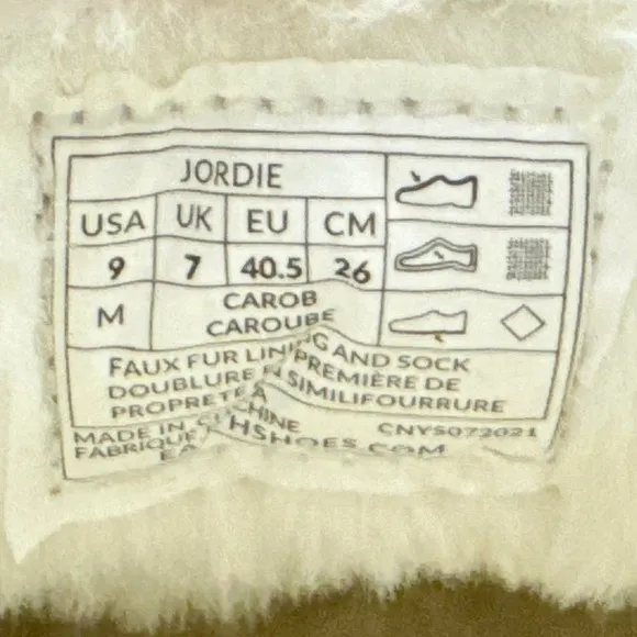 NIB Earth Origins Jordie 9M Faux Fur Comfort Slip on Clogs Tan