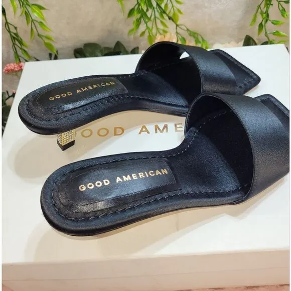 NIB Good American Shoes Good American Kickstand Slide Sandal Mules