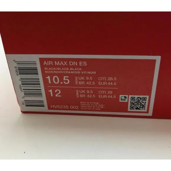 NIB Mens Nike Air Max DN ES Black/Black-Black Running Shoes HV5235-002 Size 10.5