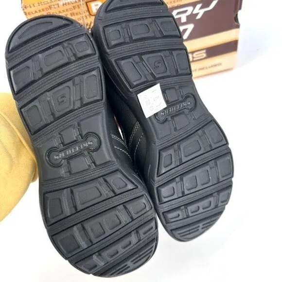 NIB Skechers Harper Forde Men's Relaxed Fit Leather Slip On Loafer Black Sz 8.5
