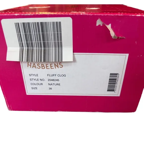 NIB Swedish Hasbeen Fluff Slip On Clogs in Nature Size 38