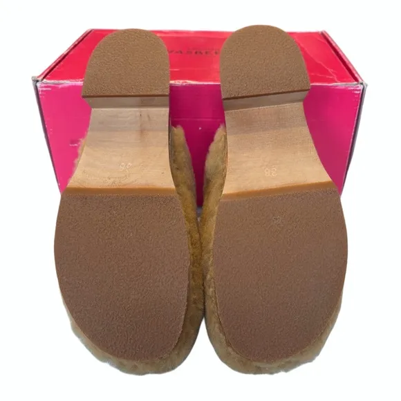 NIB Swedish Hasbeen Fluff Slip On Clogs in Nature Size 38
