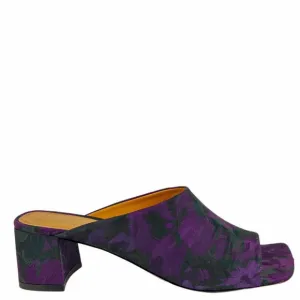 NIB sz 36 and 38 $660 Dries Van Noten patterned purple mules