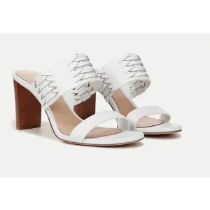NIB Veronica Beard Women's Georgie Leather Sandal Mules 7.5 8.5 NIB 350 White