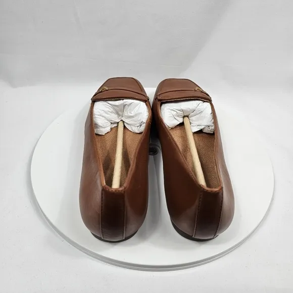 NIB Vionic Hayes Skimmers Ballet Flat Loafer Slip-On VioMotion Leather Tan 8.5