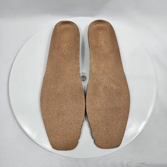 NIB Vionic Hayes Skimmers Ballet Flat Loafer Slip-On VioMotion Leather Tan 8.5