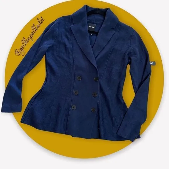 NIC   Zoe Double breasted blazer indigo navy blue Size M  Retail $178