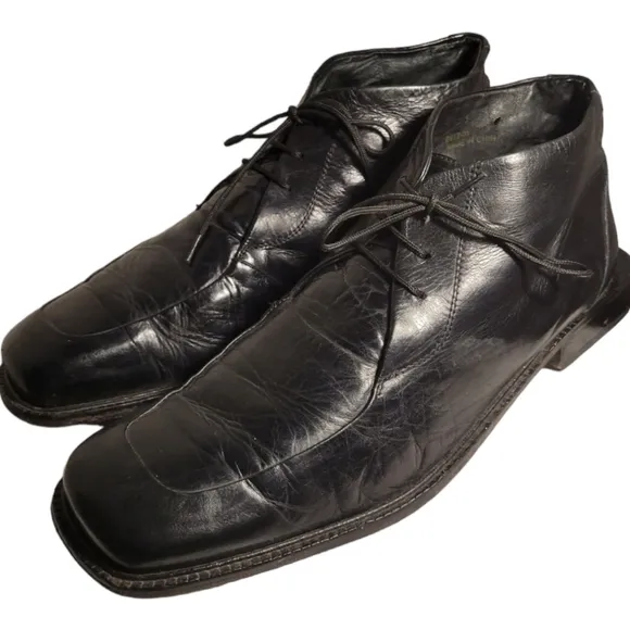NICE! Men's PSF Shoes FRATELLI Split Toe Oxfords 12 M Black Leather