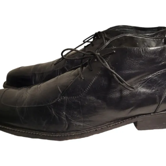 NICE! Men's PSF Shoes FRATELLI Split Toe Oxfords 12 M Black Leather