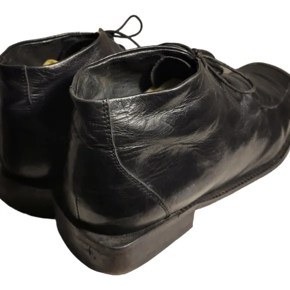 NICE! Men's PSF Shoes FRATELLI Split Toe Oxfords 12 M Black Leather