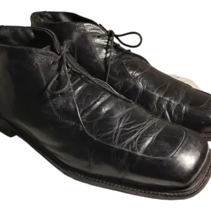 NICE! Men's PSF Shoes FRATELLI Split Toe Oxfords 12 M Black Leather