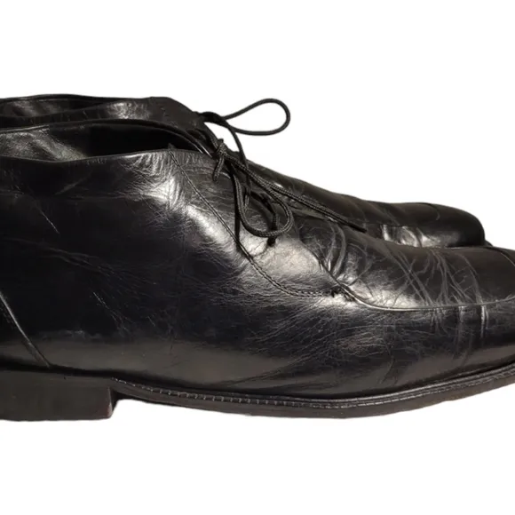 NICE! Men's PSF Shoes FRATELLI Split Toe Oxfords 12 M Black Leather