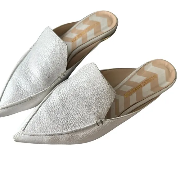 Nicholas Kirkwood white mules size 38.5 EU