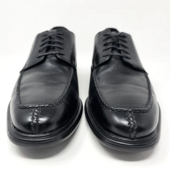 Niel M Black Leather President Oxfords Mens Size 9 D Lace Up Split Toe Shoes