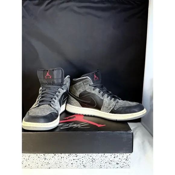 Nike Air Jordan 1 Mid Anthracite 554724-018 Shoes Sneaker Mens 10.5 US 44.5 EU
