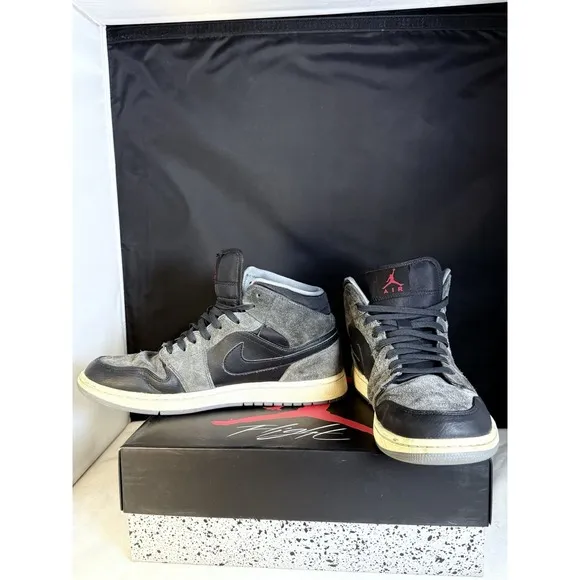 Nike Air Jordan 1 Mid Anthracite 554724-018 Shoes Sneaker Mens 10.5 US 44.5 EU