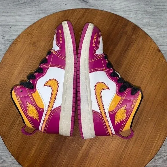 Nike Air Jordan 1 Mid PS Dia de Muertos DC0499-100 White Cactus Flower Gold 11C