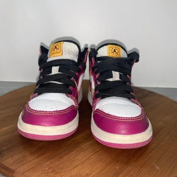 Nike Air Jordan 1 Mid PS Dia de Muertos DC0499-100 White Cactus Flower Gold 11C
